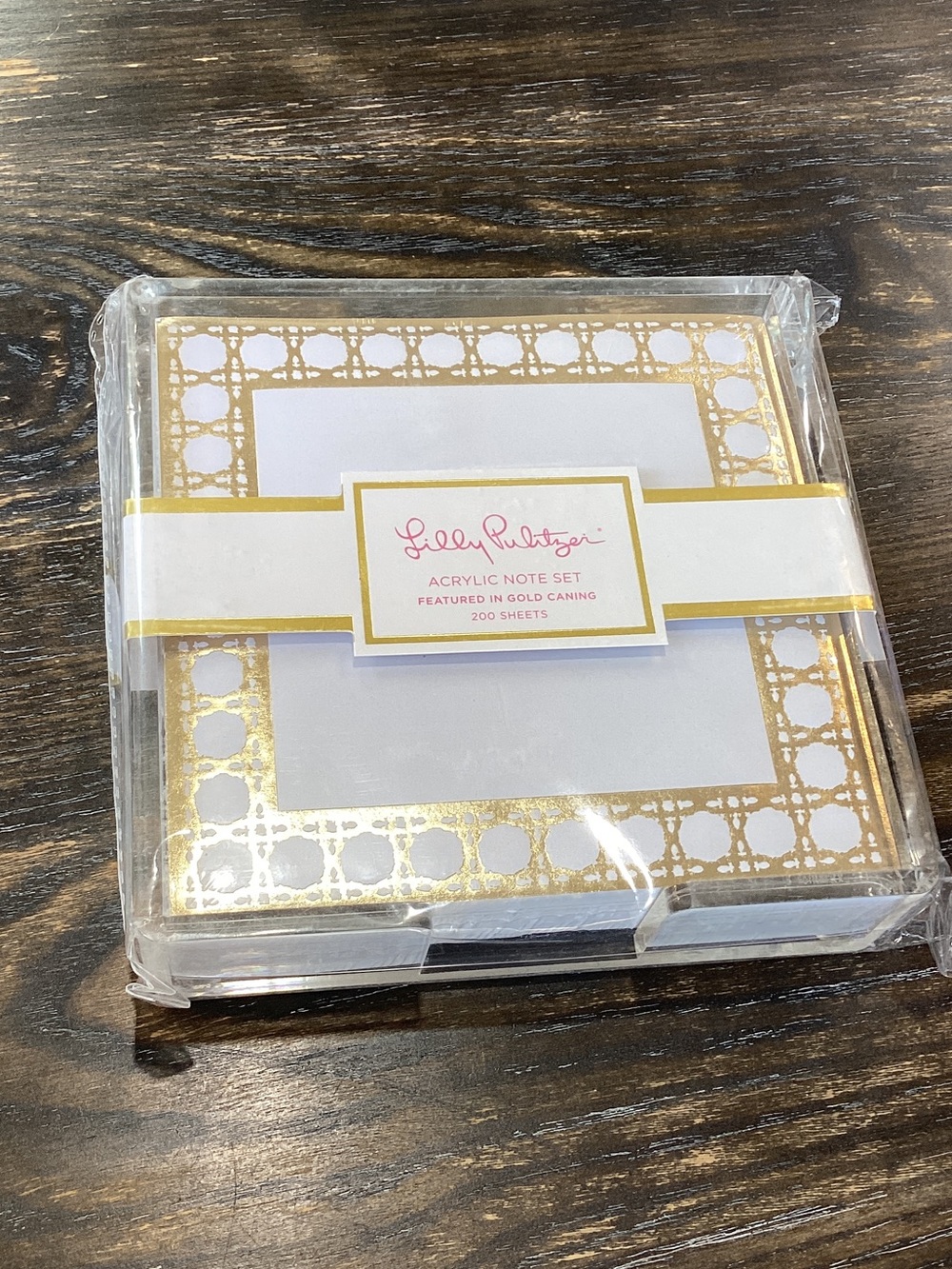 Lilly Pulitzer Acrylic Note Set Featured in Gold Canning 200 sheets
